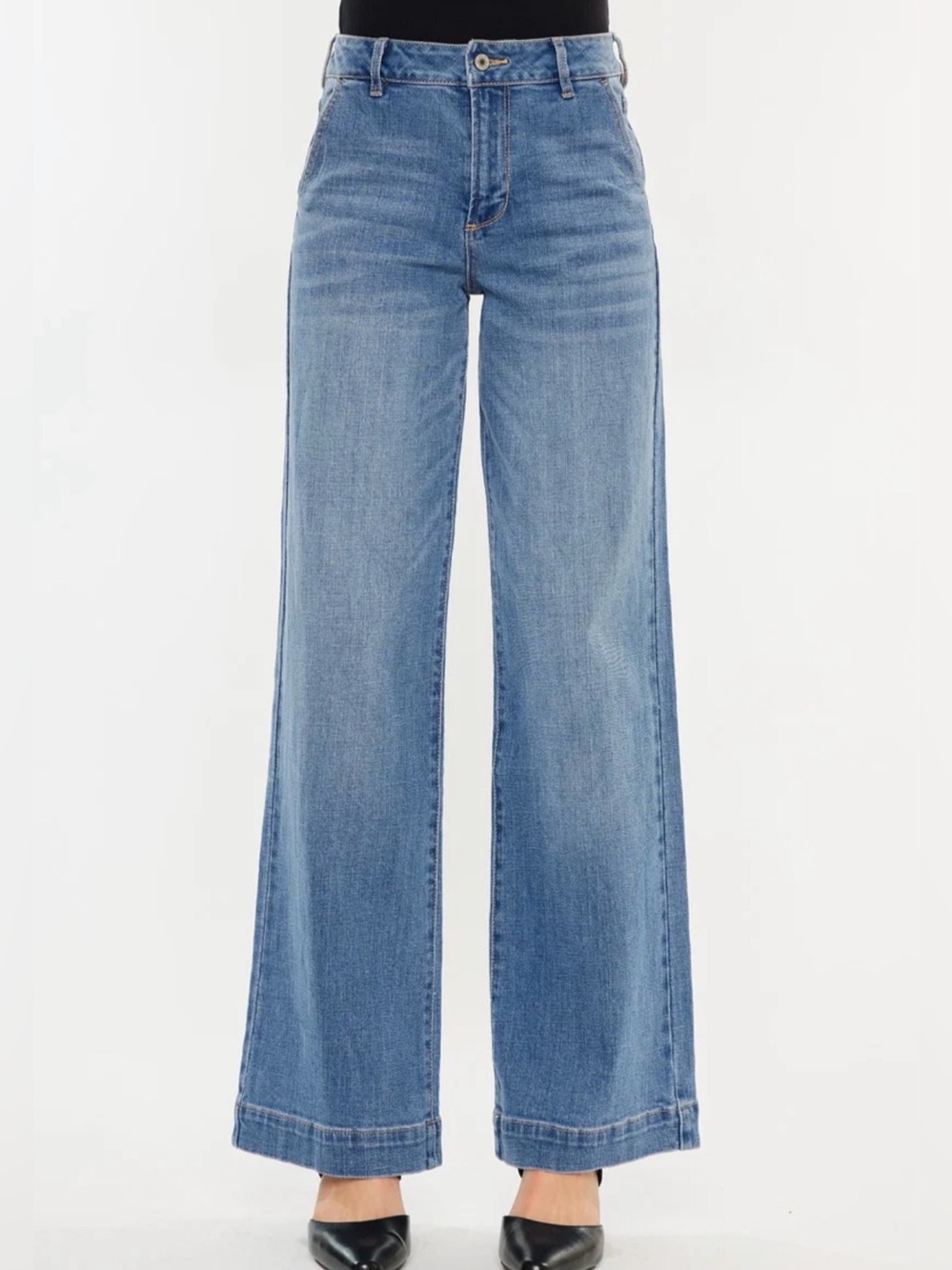 Kancan Bertha High Rise Wide Medium Wash, sz 15/31 - Picture 7 of 13